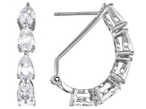 White Cubic Zirconia Rhodium Over Sterling Silver Earrings 5.49ctw