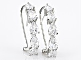 White Cubic Zirconia Rhodium Over Sterling Silver Earrings 5.49ctw