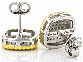 White Cubic Zirconia Rhodium And 14K Yellow Gold Over Sterling Silver Earrings 0.81ctw