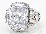 White Cubic Zirconia Rhodium Over Sterling Silver Ring 22.28ctw