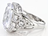 White Cubic Zirconia Rhodium Over Sterling Silver Ring 22.28ctw