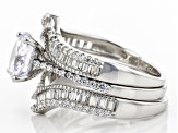 White Cubic Zirconia Rhodium Over Sterling Silver Ring With Bands 4.90ctw