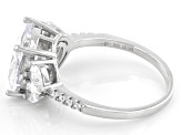 White Cubic Zirconia Rhodium Over Sterling Silver Ring 6.89ctw