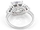 White Cubic Zirconia Rhodium Over Sterling Silver Ring 6.89ctw