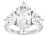 White Cubic Zirconia Rhodium Over Sterling Silver Ring 8.60ctw