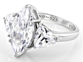 White Cubic Zirconia Rhodium Over Sterling Silver Ring 8.60ctw