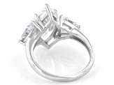 White Cubic Zirconia Rhodium Over Sterling Silver Ring 8.60ctw