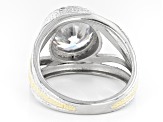White Cubic Zirconia Rhodium And 14K Yellow Gold Over Sterling Silver Ring 5.94ctw