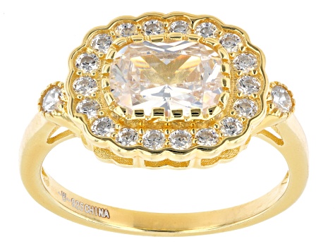 White Cubic Zirconia 18K Yellow Gold Over Sterling Silver Ring 2.83ctw