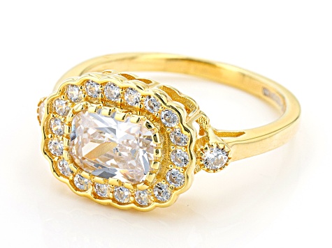 White Cubic Zirconia 18K Yellow Gold Over Sterling Silver Ring 2.83ctw