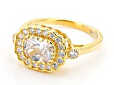 White Cubic Zirconia 18K Yellow Gold Over Sterling Silver Ring 2.83ctw
