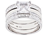 White Cubic Zirconia Rhodium Over Sterling Silver Ring With Bands 4.48ctw
