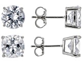 White Cubic Zirconia Rhodium Over Sterling Silver Ring And Earrings Set 19.33ctw