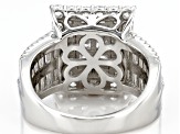 White Cubic Zirconia Platinum Over Sterling Silver Ring 3.94ctw