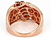 Mocha And White Cubic Zirconia 18k Rose Gold Over Sterling Silver Ring 2.93ctw