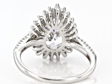 White Cubic Zirconia Platinum Over Sterling Silver Ring 5.12ctw