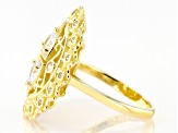 White Cubic Zirconia 18k Yellow Gold Over Sterling Silver Ring 1.58ctw
