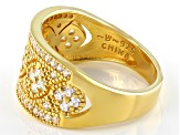 White Cubic Zirconia 18k Yellow Gold Over Sterling Silver Ring 0.89ctw