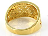 White Cubic Zirconia 18k Yellow Gold Over Sterling Silver Ring 0.89ctw