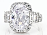 White Cubic Zirconia Platinum Over Sterling Silver Ring 9.65ctw