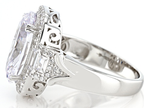 White Cubic Zirconia Platinum Over Sterling Silver Ring 9.65ctw