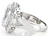 White Cubic Zirconia Platinum Over Sterling Silver Ring 9.65ctw