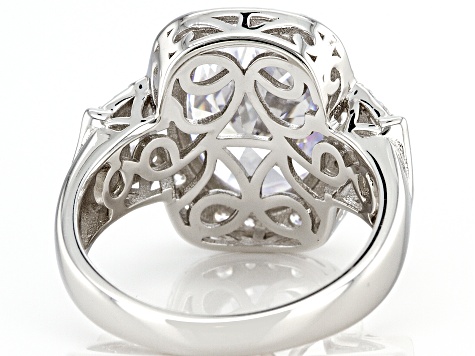 White Cubic Zirconia Platinum Over Sterling Silver Ring 9.65ctw