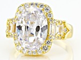 White Cubic Zirconia Eterno 18k Yellow Gold Over Sterling Silver Ring 9.65ctw