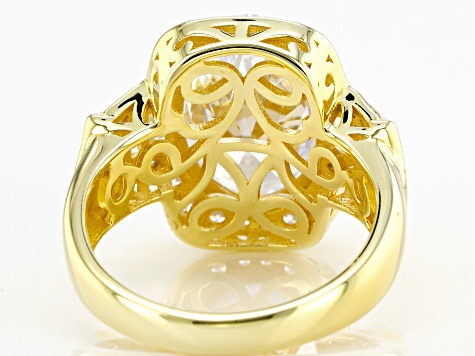 White Cubic Zirconia Eterno 18k Yellow Gold Over Sterling Silver Ring 9.65ctw