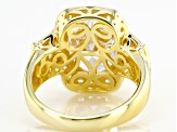 White Cubic Zirconia Eterno 18k Yellow Gold Over Sterling Silver Ring 9.65ctw