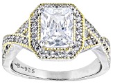 White Cubic Zirconia Rhodium And 14k Yellow Gold Over Sterling Silver Ring 3.03ctw