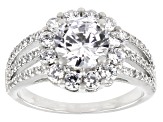 White Cubic Zirconia Platinum Over Sterling Silver Ring (2.71ctw DEW)