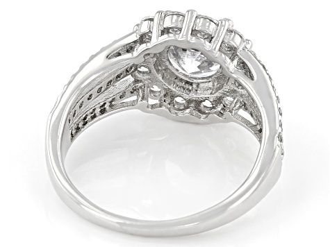 White Cubic Zirconia Platinum Over Sterling Silver Ring (2.71ctw DEW)