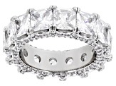 White Cubic Zirconia Rhodium Over Sterling Silver Eternity Band Ring 15.13ctw