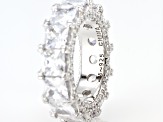 White Cubic Zirconia Rhodium Over Sterling Silver Eternity Band Ring 15.13ctw