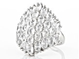 White Cubic Zirconia Rhodium Over Sterling Silver Ring 9.12ctw