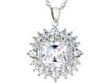 White Cubic Zirconia Rhodium Over Sterling Silver Pendant With Chain 8.63ctw