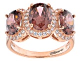 Blush And White Cubic Zirconia 18k Rose Gold Over Sterling Silver Ring 6.97ctw