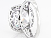 White Cubic Zirconia Platinum Over Sterling Silver Ring 10.57ctw