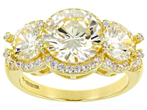 Canary And White Cubic Zirconia 18k Yellow Gold Over Sterling Silver Ring 7.04ctw