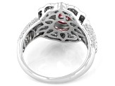 Pink And White Cubic Zirconia Rhodium Over Sterling Silver Ring 3.57ctw