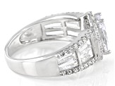 White Cubic Zirconia Rhodium Over Sterling Silver Ring 5.31ctw
