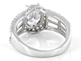 White Cubic Zirconia Rhodium Over Sterling Silver Ring 5.31ctw