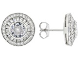 White Cubic Zirconia Rhodium Over Sterling Silver Earrings 3.67ctw