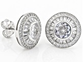 White Cubic Zirconia Rhodium Over Sterling Silver Earrings 3.67ctw