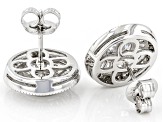 White Cubic Zirconia Rhodium Over Sterling Silver Earrings 3.67ctw