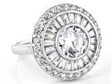 White Cubic Zirconia Rhodium Over Sterling Silver Ring 3.36ctw