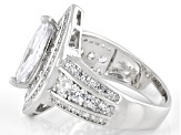 White Cubic Zirconia Rhodium Over Sterling Silver Ring 4.73ctw