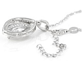 White Cubic Zirconia Rhodium Over Sterling Silver Pendant With Chain 3.58ctw