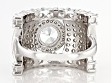 White Cubic Zirconia Rhodium Over Sterling Silver Ring 6.85ctw